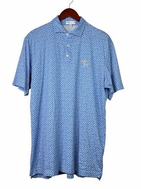 Peter Millar Polo Shirt Blue Torrey Pines Golf Pima Cotton Margarita Drinks Sz M